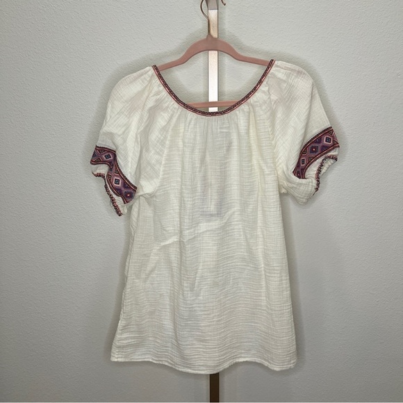 J. Crew Ivory embroidered Peasant Blouse small - Picture 6 of 6